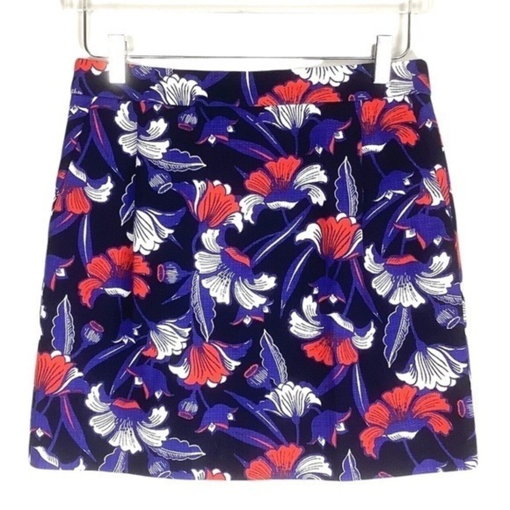 J.Crew Basketweave Floral‎ Skirt Style A0111 Size 4